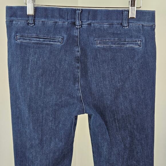 Betabrand Faux Denim Stretch Bootcut Pull On Pants | Women's Medium | FLAWS - Picture 13 of 16